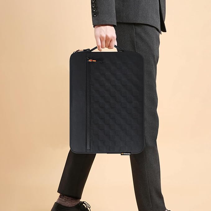 DOMISO 16 Inch Laptop Case Sleeve, Waterproof & Shockproof Protective Cover with Carry Handle, Fits Most 16” Laptops Like MacBook Pro, LG Gram 16, Black