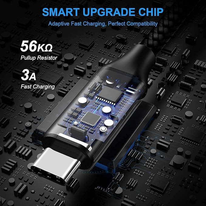 etguuds USB to USB C Cable 3.3ft, 2-Pack USB A to Type C Charger Cord Fast Charging for Samsung Galaxy A17 A16 A15 A26 A36 A56, S25 S24 S23 S22 S21 S20 S10 Note 20, for iPhone 17 16 15, Moto, Black
