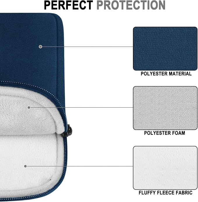 Laptop Sleeve Case 14 Inch, Water Resistant Traveling Computer Cover with Handle, Shockproof Protective Carrying Laptop Bag Compatible for 14 Inch MacBook Air/Pro, HP, Dell, Lenovo, Blue