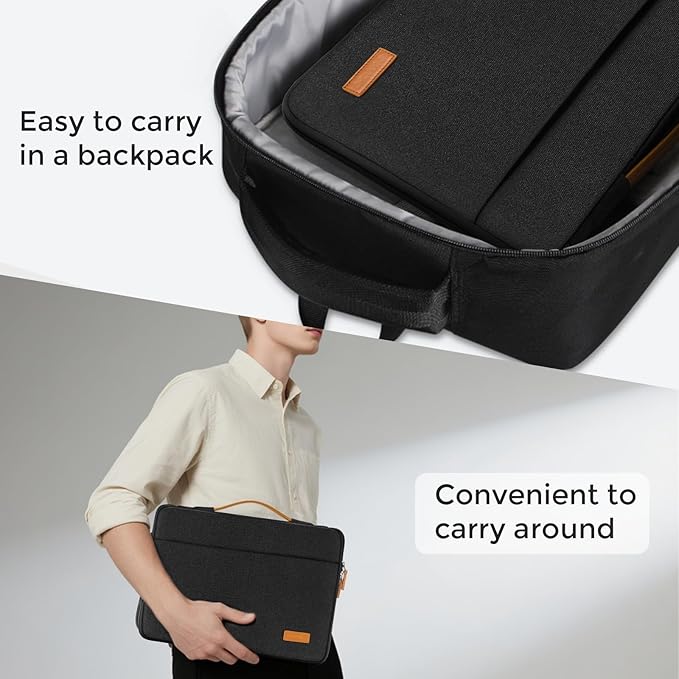 DOMISO 17.3 inch Laptop Case Sleeve Protective Cover Compatible with 17.3 inch HP Pavilion Envy 17/Lenovo IdeaPad/Acer/ASUS/Dell/Alienware/LG Gram,Water Resistant Computer Case Bag with Handle,Black