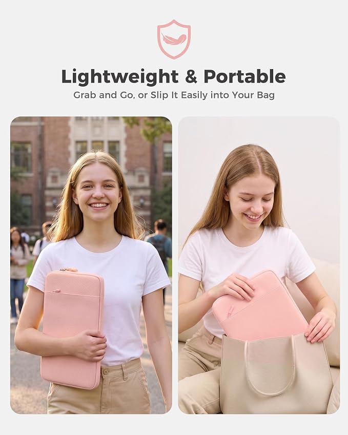 ProCase Laptop Sleeve for MacBook Neo 13 inch 2026 (Model A3404, A18 Pro), Protective Case with Soft Lining, Slim Travel Sleeve with Pocket for Accessories, Tailored for MacBook Neo 13” -Blush