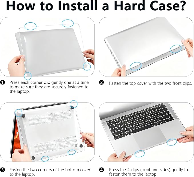 Magnetic Privacy Screen Protector Compatible with MacBook Air 13.6/13 Inch (2022-2025, M2, M3，M4), Hard Shell Case + Keyboard Cover + Screen Protector Crystal Clear Anti-Spy Anti Fingerprint