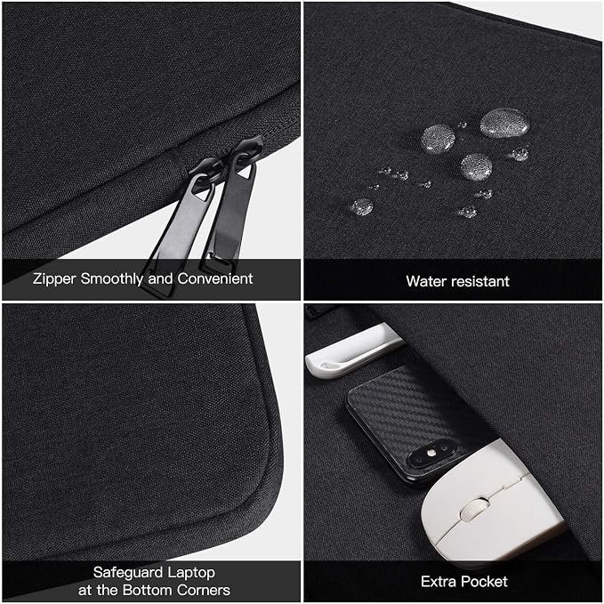 17 17.3 inch Laptop Sleeve Case for 2026 HP Laptop/Pavilion 17, Protective Computer Carrying Case for HP Dell Lenovo ASUS Notebooks, Black