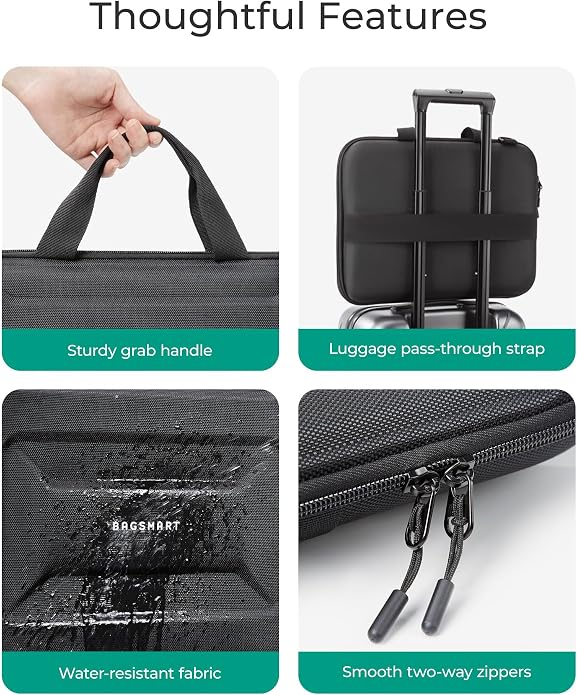 BAGSMART 15.6-16 inch Laptop Computer Case with Strap,Shockproof Waterproof Laptop Bag with Sturdy Handle