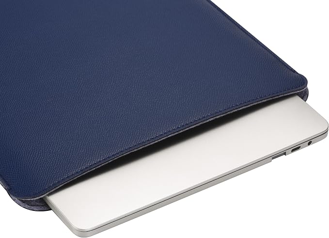Comfyable Laptop Sleeve 13 Inch Precisely Compatible with MacBook Air M5 2026 & MacBook Pro/Neo A18, Faux Leather Cover Case, Midnight Blue