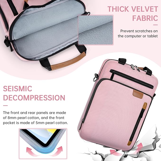 9-11 Inch Tablet Sleeve Bag, Padded Protective Travel Carrying Case for iPad A16 2025, iPad Air M4 11-inch 2026 M3 M2, iPad Pro M5/M4 11 inch, iPad 10/9/8/7th, Galaxy Tab A9+/S9/S8 11"