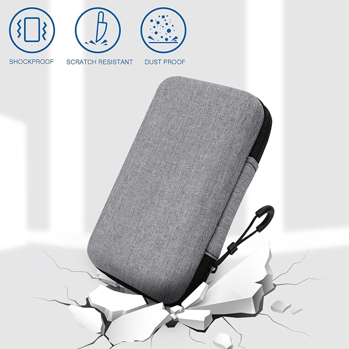 Solar Power Bank Carrying Case - Portable Hard Travel Storage Box for Solar Chargers, Compatible with Rasbes 38800mAh, Durecopow 20000mAh (Silver)