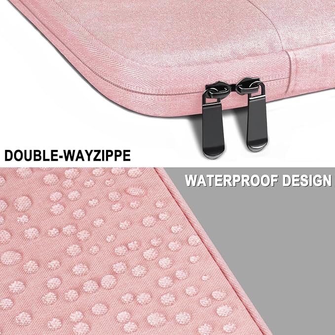 Laptop Sleeve 14 Inch, Water Resistant Traveling Computer Cover with Handle, Shockproof Protective Carrying Laptop Bag Compatible for 14 Inch MacBook Air/Pro, HP, Dell, Lenovo, Pink