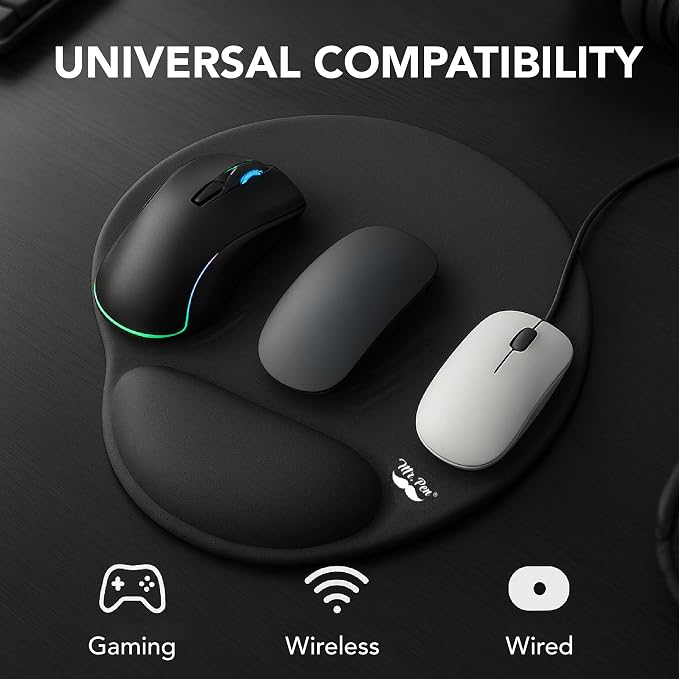 Mr. Pen- Ergonomic Mouse Pad with Wrist Rest, Breathable Fabric with Memory Foam Cushion, Non-Slip Rubber Base, Gel Mouse Pad with Wrist Support