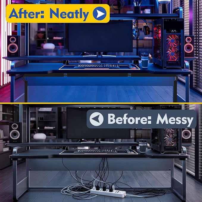 Open Slot Wiring Raceway Cable Duct, 123in Cable Management Channel Cord Track,Desk Wire Channel, Under Desk Cable Management to Hide Cables, Wires for Computers (Black, 1.18" Hx1.57"W, 15.4''L(8 Pc))