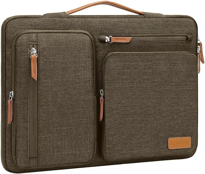 MOSISO 360 Protective Laptop Case 17.3 inch, 17-17.3 inch Laptop Sleeve Compatible with Dell, HP, Lenovo, Asus, Acer, Alienware, Side Open Carrying Case with 4 Zipper Pockets&Handle, Carob Brown