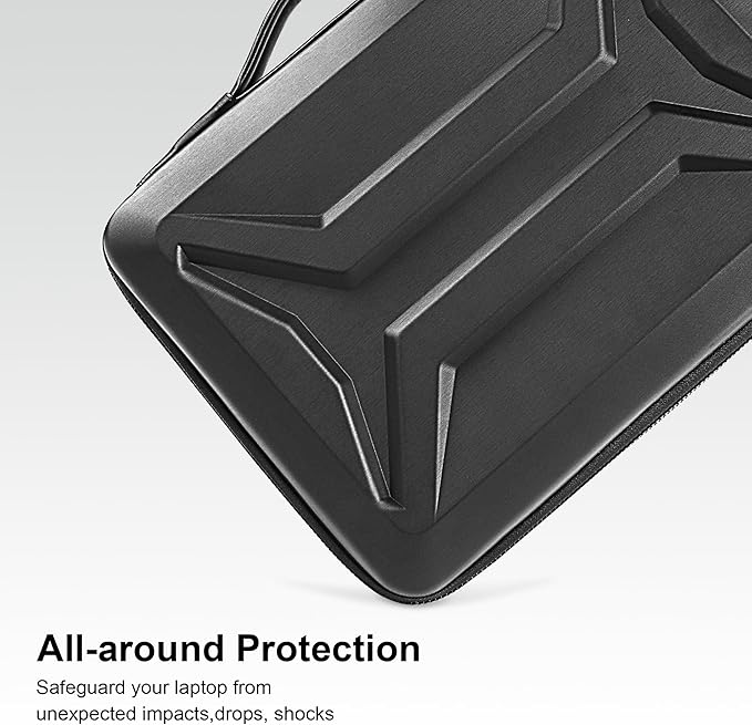 DOMISO 17-17.3 Inch Laptop Hard Case, Waterproof Shockproof Hard Shell Protective Laptop Sleeve with Handle for Dell XPS 17/Lenovo IdeaPad/Acer Aspire/HP Envy 17/LG gram 17, Black