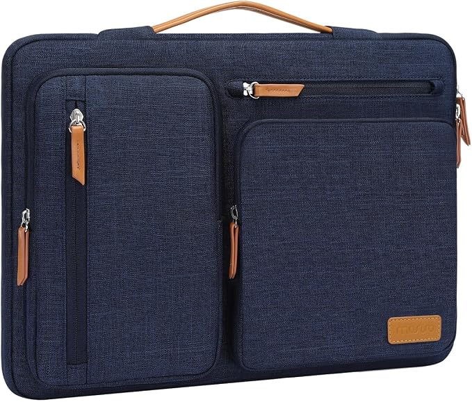 MOSISO 360 Protective Laptop Case 16 inch, 15-15.6 inch Laptop Sleeve Compatible with MacBook Pro 16, HP Acer Dell Lenovo ASUS, Side Open Carrying Case with 4 Zipper Pockets&Handle, Navy Blue