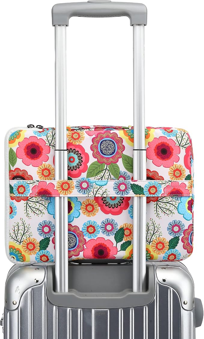360° Protective Laptop Sleeve Case Bag Cover with Handle For iPad 12.9 inch,MacBook Pro Air 13" and 12.5 inch-13.3 inch Laptop (Flowers)