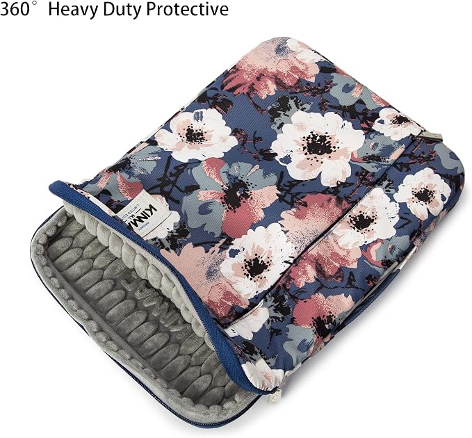 Kinmac 360° Heavy Duty Protective Laptop Computer Sleeve case Bag Cover with Handle for MacBook Pro 14 inch,14 inch-14.4 inch HP Lenovo Dell ASUS Acer Laptop (Camellia)