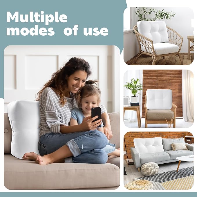 HOMBYS Shredded Foam Sofa Back Cushions, Supportive Back Cushion Replacement for Couch, Stuffing Filling Lumbar Support Pillow for Couch, Bed, Floor, (26"x19"x5")