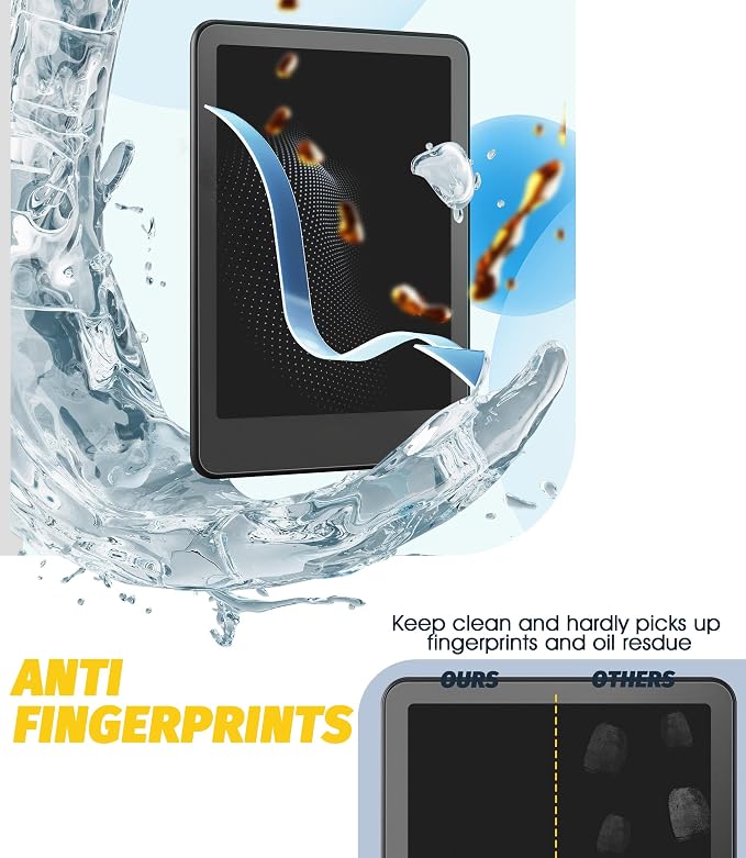Orzero (4 Pack) Anti-Glare Matte Screen Protector Compatible for Colorsoft 2025/Kids 2025/Signature Edition 2025/2024 /Paperwhite 2025/2024 7-inch, Premium Soft TPU Anti-Fingerprint Bubble Free Anti-Scratch