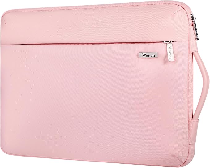Voova Laptop Sleeve Case 13 13.6 Inch for Women, 360°Protective Waterproof Slim Computer Bag Cover Compatible with MacBook Air 13 M1/M2/M3/M4 2020-2024, MacBook Pro 13, IPad Air/Pro 13, Pink