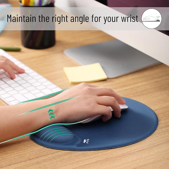 Mr. Pen- Ergonomic Mouse Pad with Wrist Rest, Breathable Fabric with Memory Foam Cushion, Non-Slip Rubber Base, Gel Mouse Pad with Wrist Support