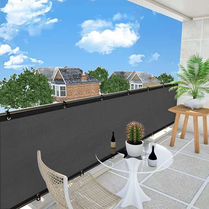 UPGRADE Privacy Fence Screen 6'x41' Dark Grey Outdoor 90% Visibility Blockage 170 GSM Mesh Shade Cover Panels for Backyard,Balcony,Home Decoration with Zip Ties,Customized Avaliable