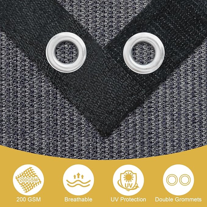 Shade&Beyond 90% Sun Shade Cloth with Grommets, 8' X 8' Pergola Shade Cover Canopy, Mesh Tarp Sun Screens for Patio, Outdoor, Garden, Backyard, Blue Gray