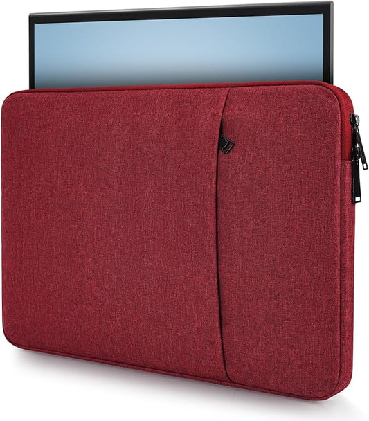 Portable Monitor Case 15.6 Inch, 16.1 Inch Carrying Monitor Sleeve Bag Compatible with Lepow GTEK ViewSonic KYY AOC 15.6" USB-C Portable Display Monitors, 15"x10.8" Wine Red