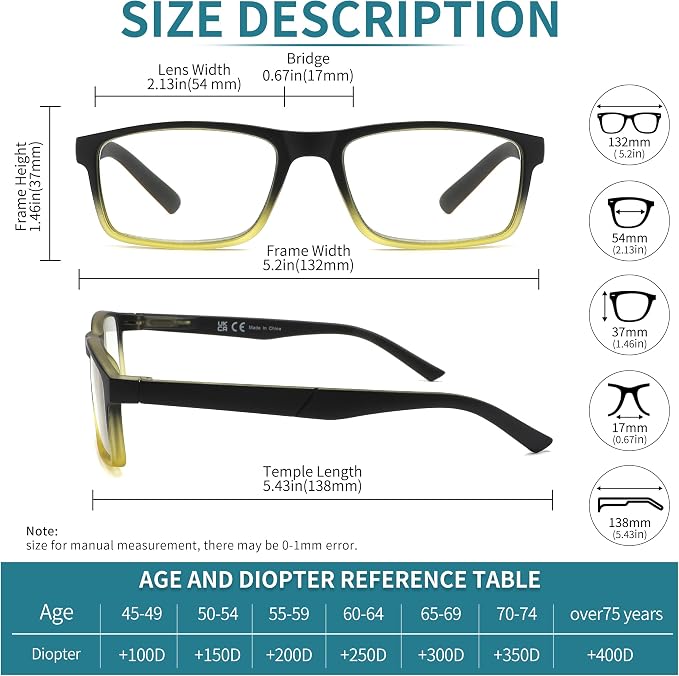 Blue Light Blocking Reading Glasses 4 Pack Computer Readers for Women Men,Anti Glare UV Ray Filter Eyeglasses… (C10-12, 4.00)
