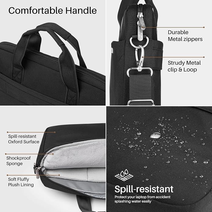 BAFFINA Laptop Shoulder Bag 15.6 16 17.3 Inch for Men Women,Waterproof Computer Carrying Case Messenger Bag Briefcase Work