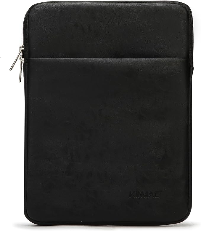 Kinmac 360° Protective Vertical Laptop Sleeve Case Cover Bag (Black PU, 12.5 inch-13.3 inch)