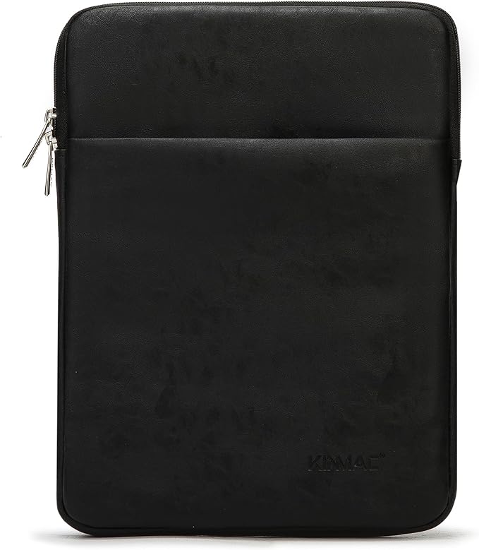 Kinmac 360° Protective Vertical Laptop Sleeve Case Cover Bag (Black PU, 13.5 inch-14 inch)