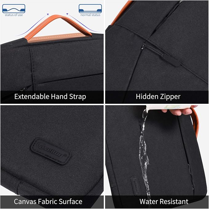 17.3 inch Laptop Case Briefcase Bag for HP 17 17.3 Laptop, HP Pavilion 17/ Envy 17T/ PROBOOK 17, Dell Inspiron 17, Lenovo Ideapad L340 17.3, Acer Aspire 17, ASUS VivoBook 17 Laptop Sleeve,Black