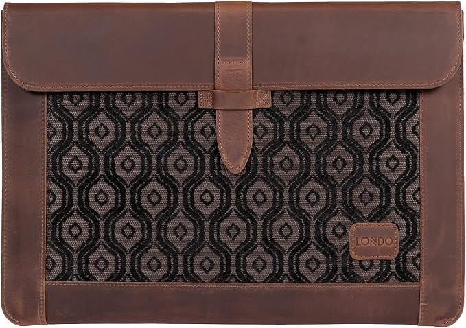 Londo Leather Sleeve Compatible with MacBook Pro 14 & Air 13-13.3 Inch (M5, M4, M3, M2, M1, Pro, Max) & iPad Pro 12.9, Premium Top Grain Leather Laptop Bag, 2020 to 2026 Models