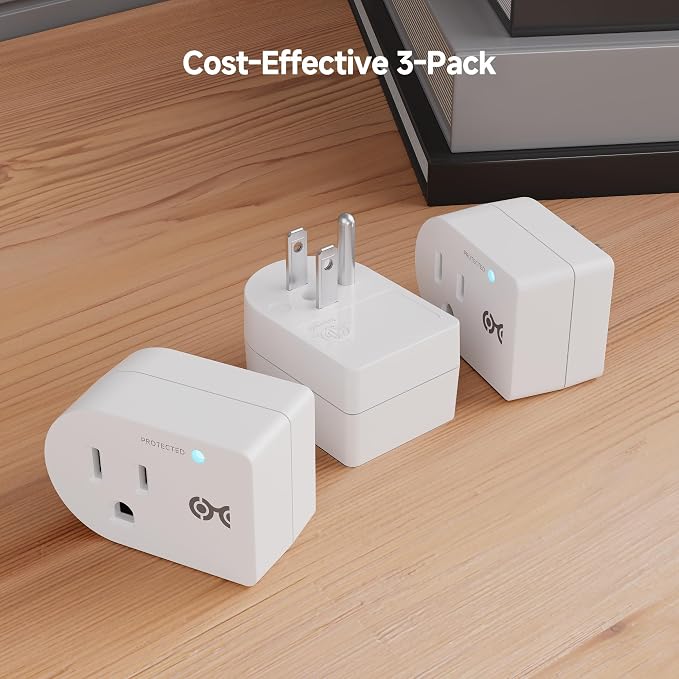 [ETL Listed] Cable Matters 3-Pack Non-Blocking 490 Joules Single Outlet Surge Protector, 15A / 1875W, Wall Surge Protector Outlet, White