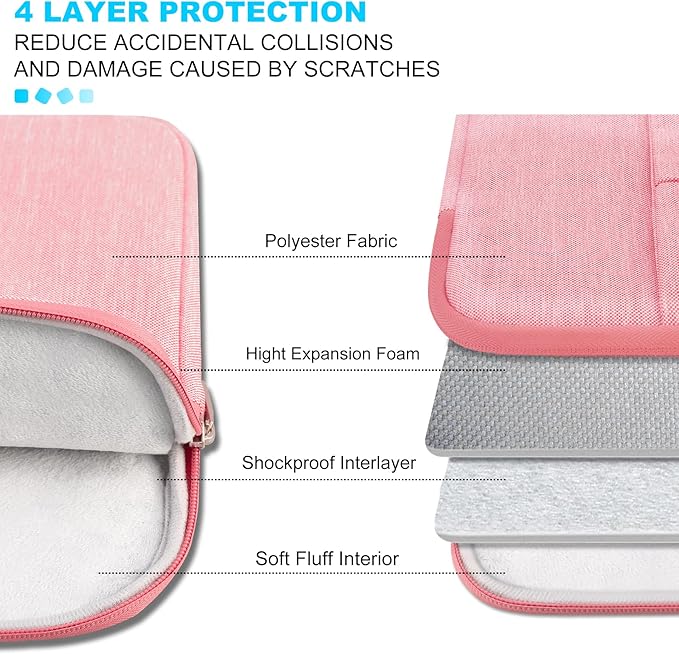 Lacdo 15-15.6 Inch Laptop Sleeve Case for Acer HP Lenovo Dell ASUS Laptop, Acer Aspire 15, HP Pavilion/Envy 15, Dell Inspiron/Latitude 15, Lenovo IdeaPad 15, ASUS ZenBook 15 Computer Bag, Peach