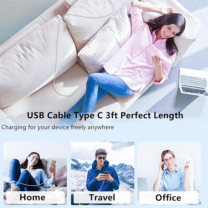 USB C to C Charger Cable 3ft,60W Type C to C Fast Charging Cable Cord 3 Feet for Apple iPhone 17 Pro Max/17 Air/16 Pro Max/16 Pro/15 Plus/15 Pro Max/MacBook 2021/2020/2019,iPad Pro/Mini/Samsung Galaxy