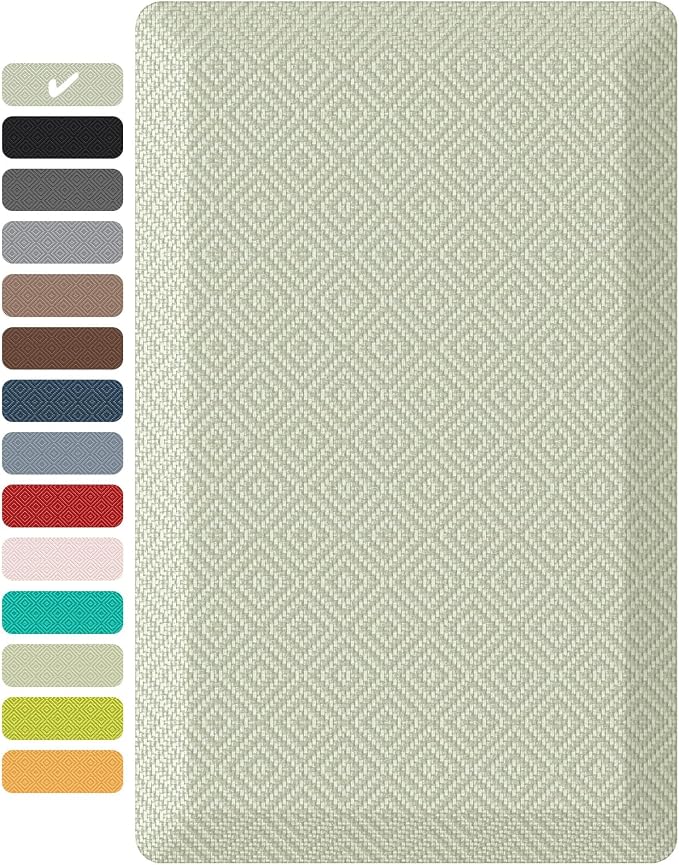 Ophanie Kitchen Mats for Floor, 3/4 Inch Thick Kitchen Rugs, 20''x32'' Anti Fatigue Standing Cushioned Mat, Waterproof,Comfort Ergonomic Mat for Office, Home, Sink, Sage Green Non-Slip Bottom