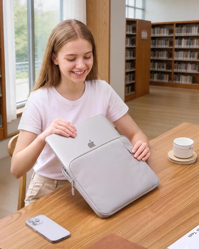 ProCase Laptop Sleeve for MacBook Neo 13 inch 2026 (Model A3404, A18 Pro), Protective Case with Soft Lining, Slim Travel Sleeve with Pocket for Accessories, Tailored for MacBook Neo 13” -Silver