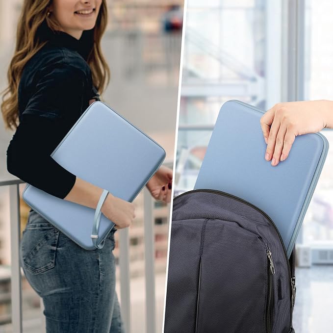 FINPAC Hard Laptop Sleeve Case for 13 inch MacBook Neo A18 Pro, 13 inch MacBook Air 2026 M5/M4/M3/M2, 14 inch MacBook Pro 2026 M5/M4/M3/M2 Pro/Max, Waterproof Case for Dell, Surface Laptop, Ice Blue