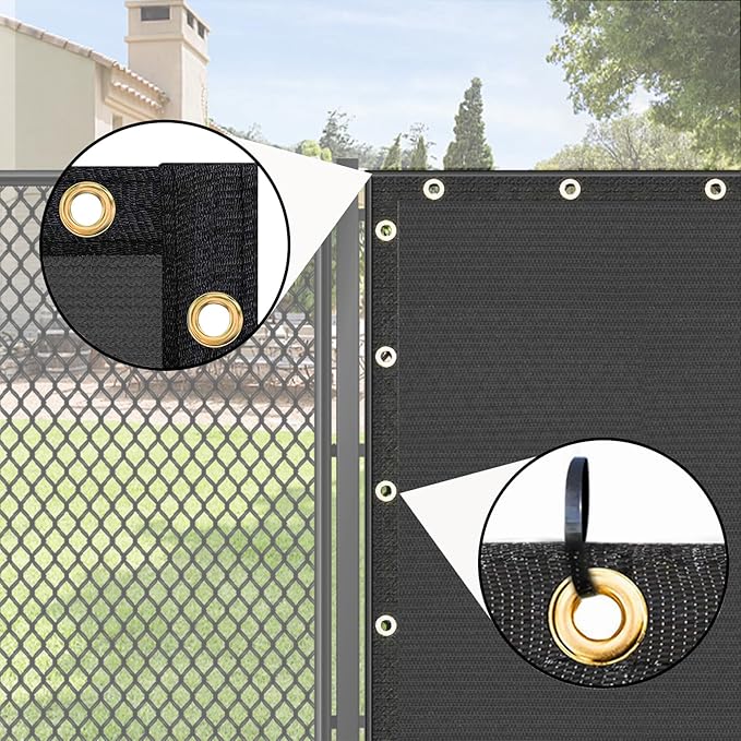 UPGRADE Privacy Fence Screen 5'x35' Dark Grey Outdoor 90% Visibility Blockage 170 GSM Mesh Shade Cover Panels for Backyard,Balcony,Home Decoration with Zip Ties,Customized Avaliable