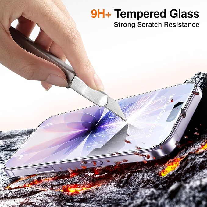 SMARTDEVIL 2 Pack Privacy Screen Protector for iPhone 17, Anti-Spy Tempered Glass Film, 9H Hardness Military Grade Shatterproof, Easy to Install, Auto Bubble-Free and Dust-Free Box, Case Friendly