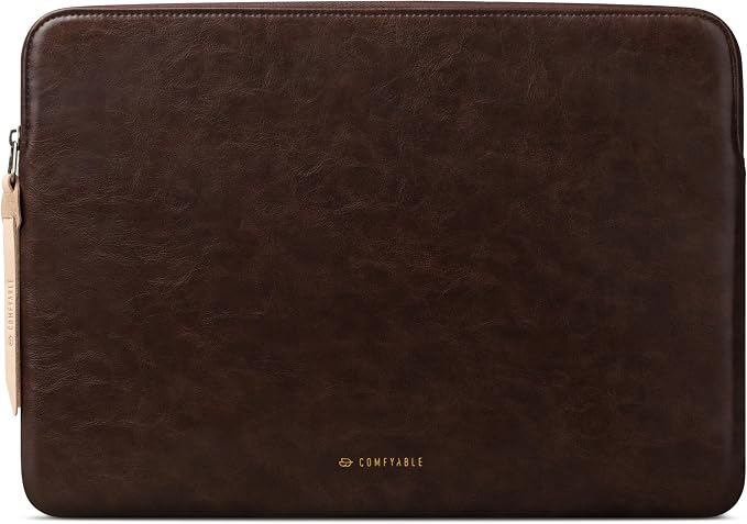 Comfyable Leather Laptop Sleeve Compatible with 16 Inch MacBook Pro M5 Pro/Max & 15 Inch MacBook Air M5 2026 (Loose Fit), Briarwood