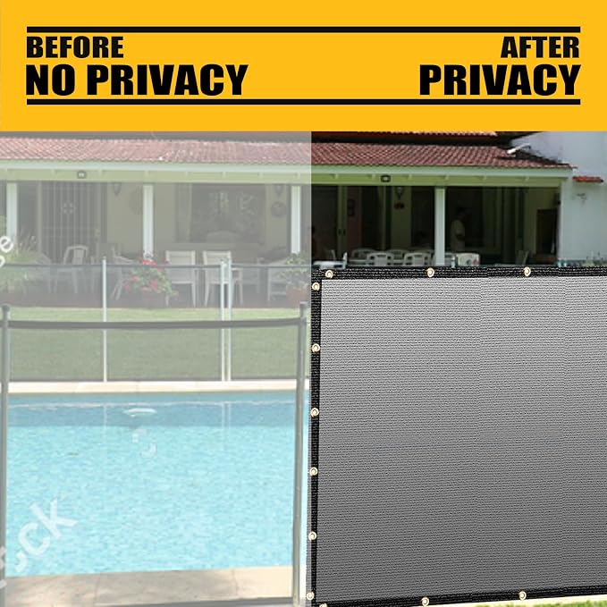 Customized 6' x 26' Green Fence Privacy Screen,with Bindings & Grommets,Heavy Duty for Gardens,Backyard,Patio,Tennis Court,Pool,Construction Project, Outdoor Events, We Make Custom Sizes