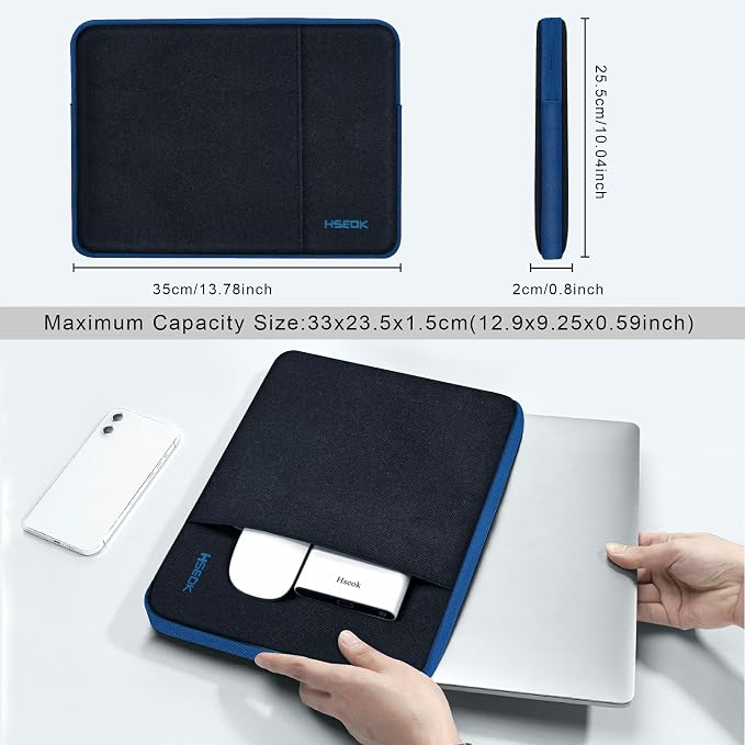 Hseok Laptop Case 13.3-14 Inch Sleeve, Water-Resistant Computer Bag Compatible with MacBook Neo/Pro 14" M5/M4/M3/M2/M1 and All 13.3" Mac Air/Pro, XPS 14 and Most Popular 13.3"-14" Notebook，B02K03