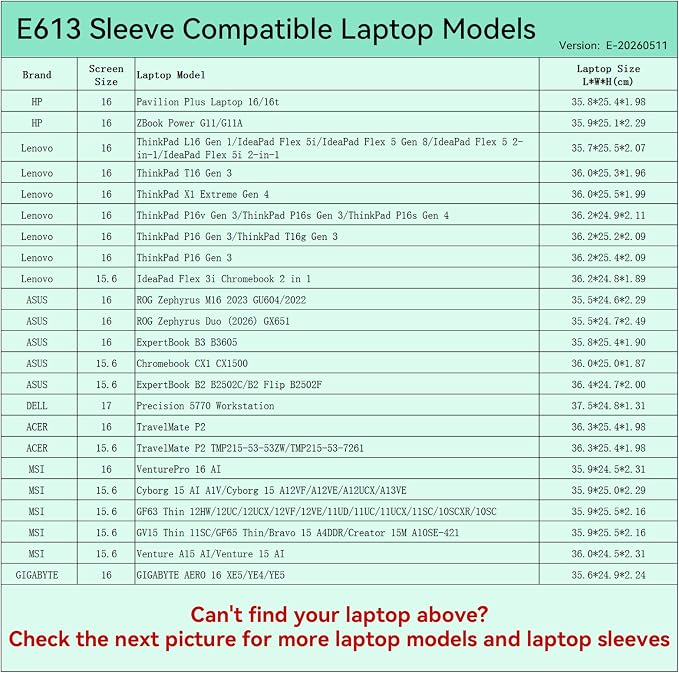 Smatree Elite Laptop Sleeve for 15.6 inch HP Pavilion Plus/ZBook, Lenovo IdeaPad/ThinkPad, ASUS ExpertBook/Chromebook, DELL Precision, ACER TravelMate, MSI, Protective Laptop Case with Pocket(E613)