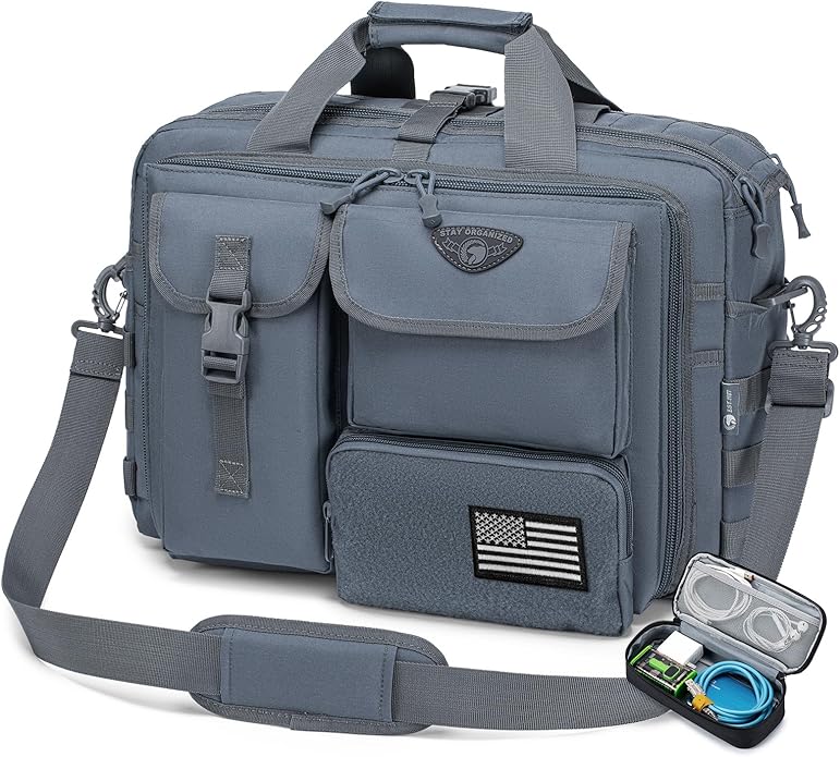 Stypos Tactical Messenger Bag,14inch/15.6inch/17.3inch Briefcase for Man Military Laptop Bag, Flight Work Bags for Pilots