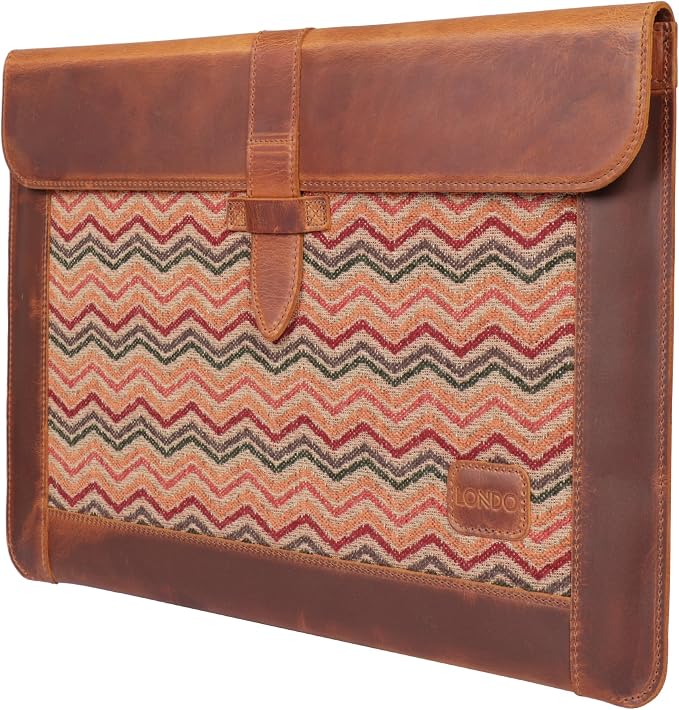 Londo Leather Sleeve Compatible with MacBook Pro 14 & Air 13-13.3 Inch (M5, M4, M3, M2, M1, Pro, Max) & iPad Pro 12.9, Premium Top Grain Leather Laptop Bag, 2020 to 2026 Models