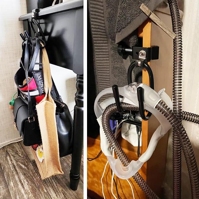 Pmsanzay Mic Microphone Stand Tambourine Hanger, Headphone Headset Holder Clip Stand, Easy to fit on Music or Microphone Stand for Tambourine, Cowbell, Headphones - Keep Tambourine Within Reach.