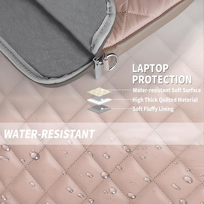 Puffy Quilted Laptop Sleeve with a Removable Shoulder Strap Compatible with MacBook Air/Pro, 13-13.3 inch Notebook, Compatible with MacBook Pro 14 inch M3 M2 M1 Chip 2023-2021