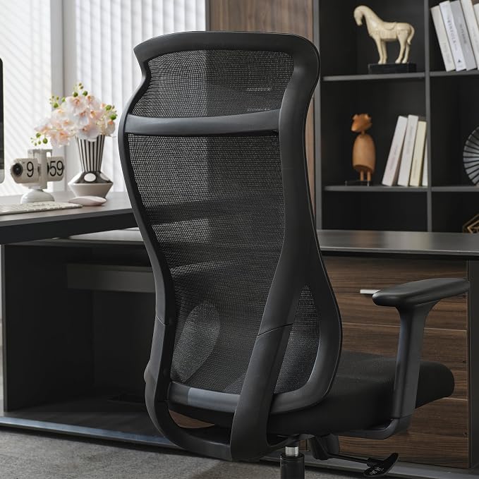 Qulomvs Mesh Ergonomic Office Chair Home Office Desk Chair with Headrest Height Adjustable Computer Executive Desk Chair with Wheels 360 Swivel Task Chair