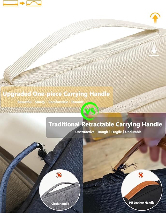 HYZUO 13 Inch Laptop Bag Sleeve Case for MacBook Air 13 M5 M4 M3 M2 M1 A3449 2026-2018, 13" MacBook Neo 2026 A3404, MacBook Pro 13 M2 M1 2026-2016, iPad Pro/Air 13, Surface Pro, XPS 13, Sand